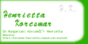 henrietta korcsmar business card